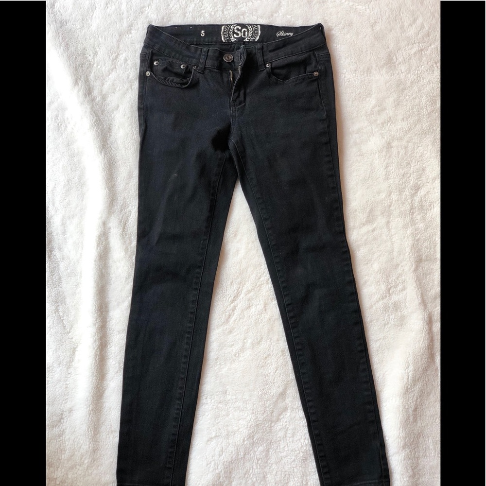 Black denim skinny jeans